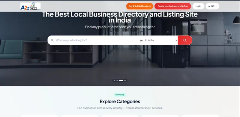 A2zbizz local business directory website India
