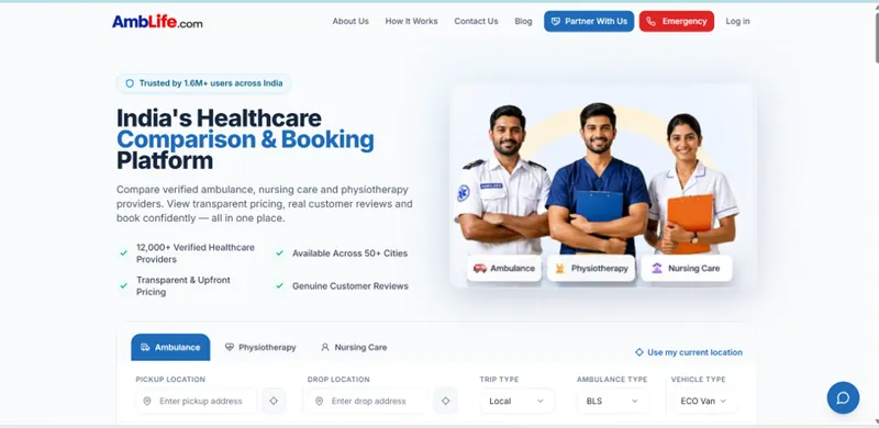 Amblife website design and SEO portfolio Gnext Technologies Delhi