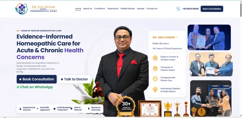Dr Anuj Kumar Noida Homoeopathic Point clinic website