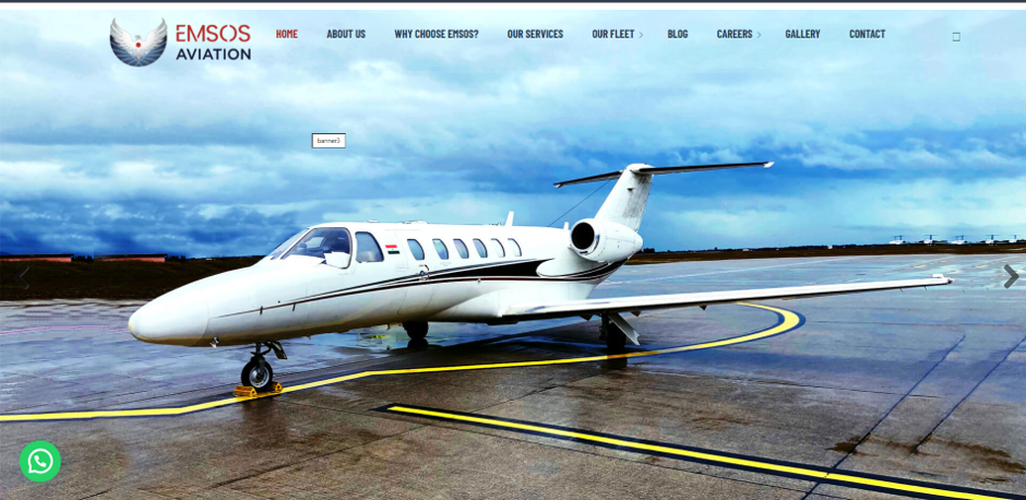 EMSOS Aviation corporate web development portfolio Gnext Delhi